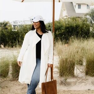 ABLE Irena Beige Trench Jacket XL Lightweight Duster Minimalist Chic